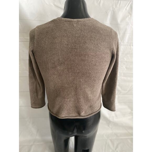 J. Jill Cardigan Sweater Women’s Small Full Zip Long Sleeve Moss Color Shacket - Picture 3 of 10